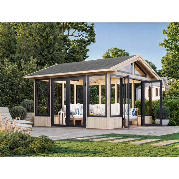 Pavillon »Isabella«, Aufstellmaße BxTxH: 465 x 465 x 315 cm, unbehandelt, Holz