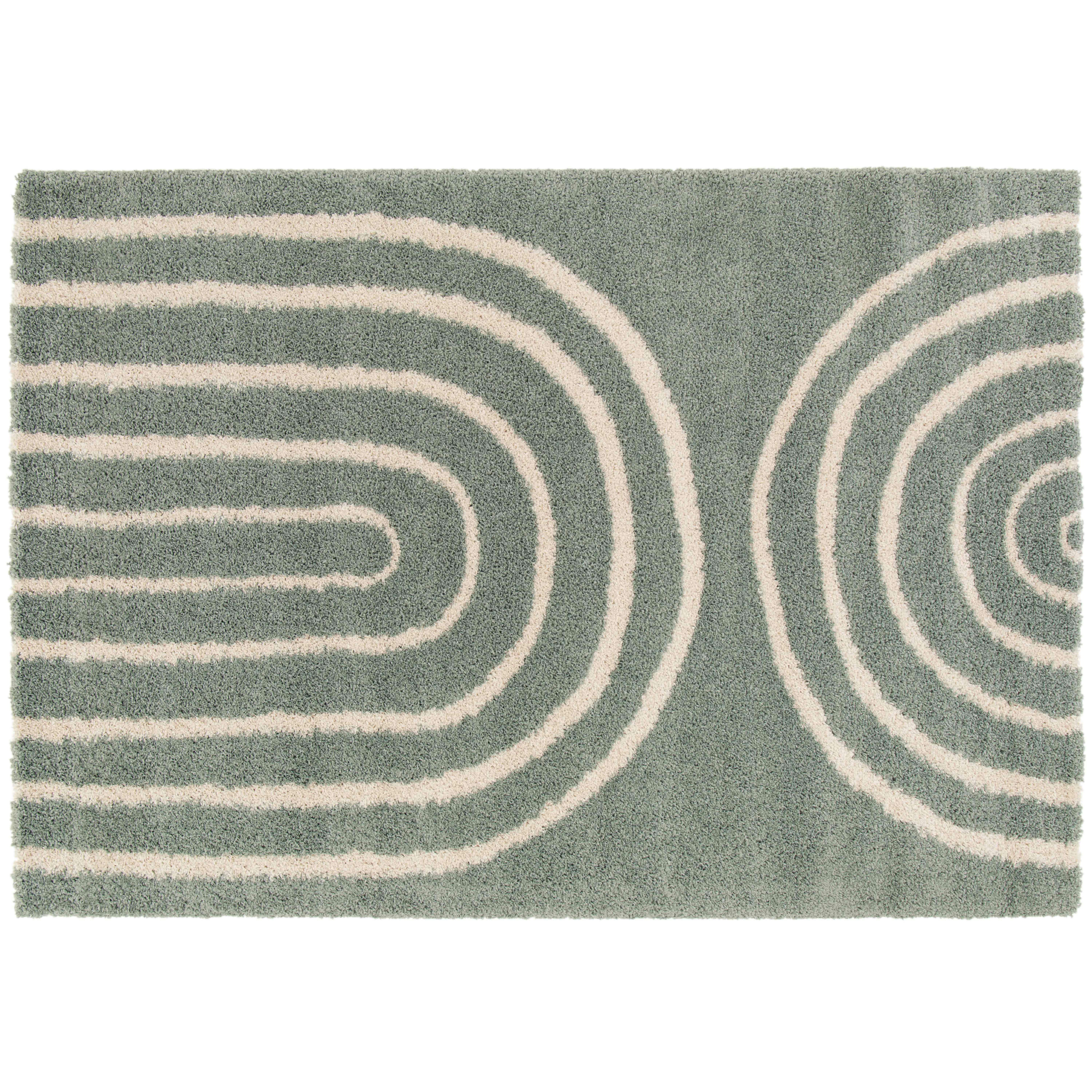 RAINBOW - Tapis rectangulaire motif arc-en-ciel vert céladon 160 x 230 cm
