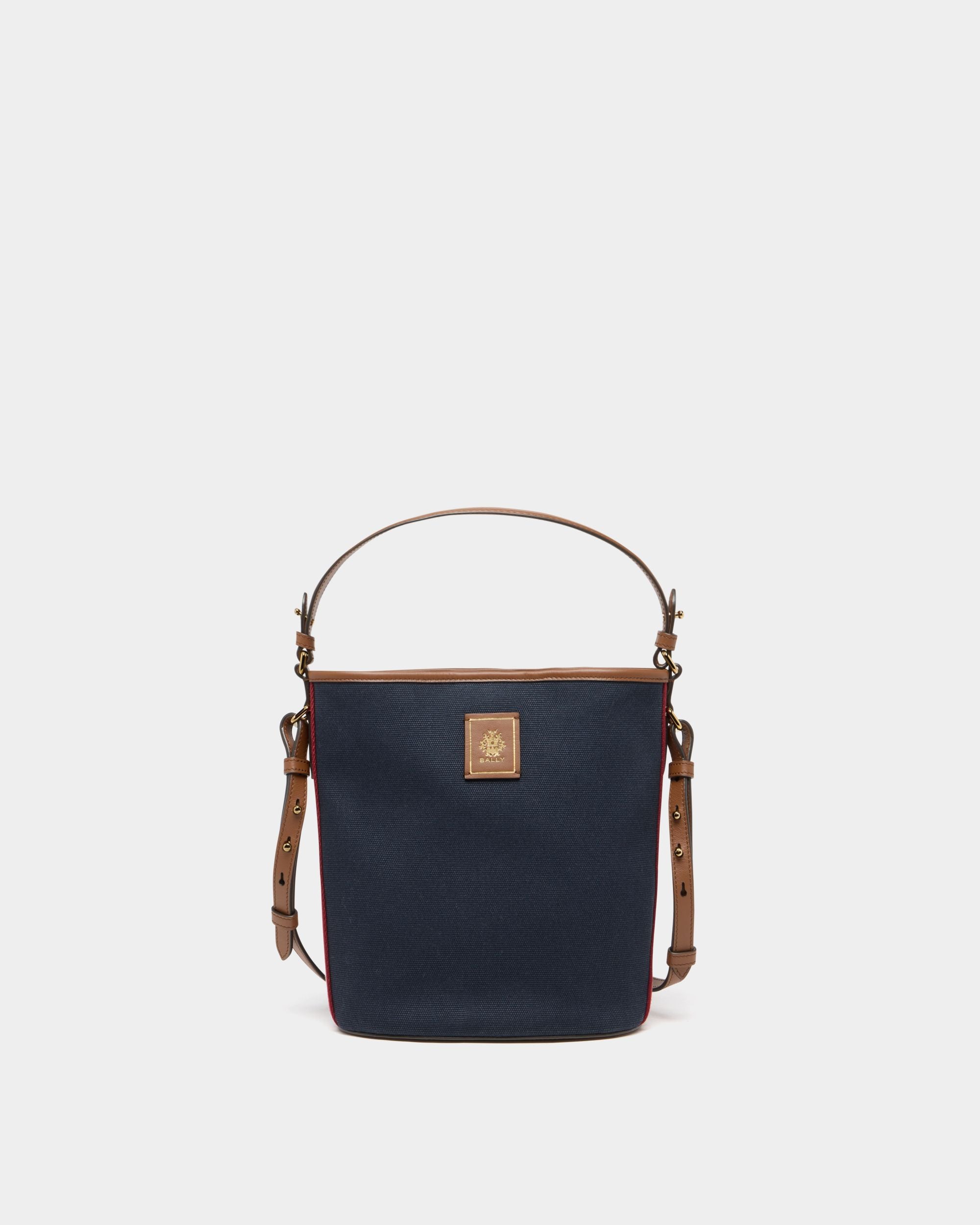 Edelbliss Bucket Bag aus Canvas in Navy Blue mit Bally-Ribbon-Detail
