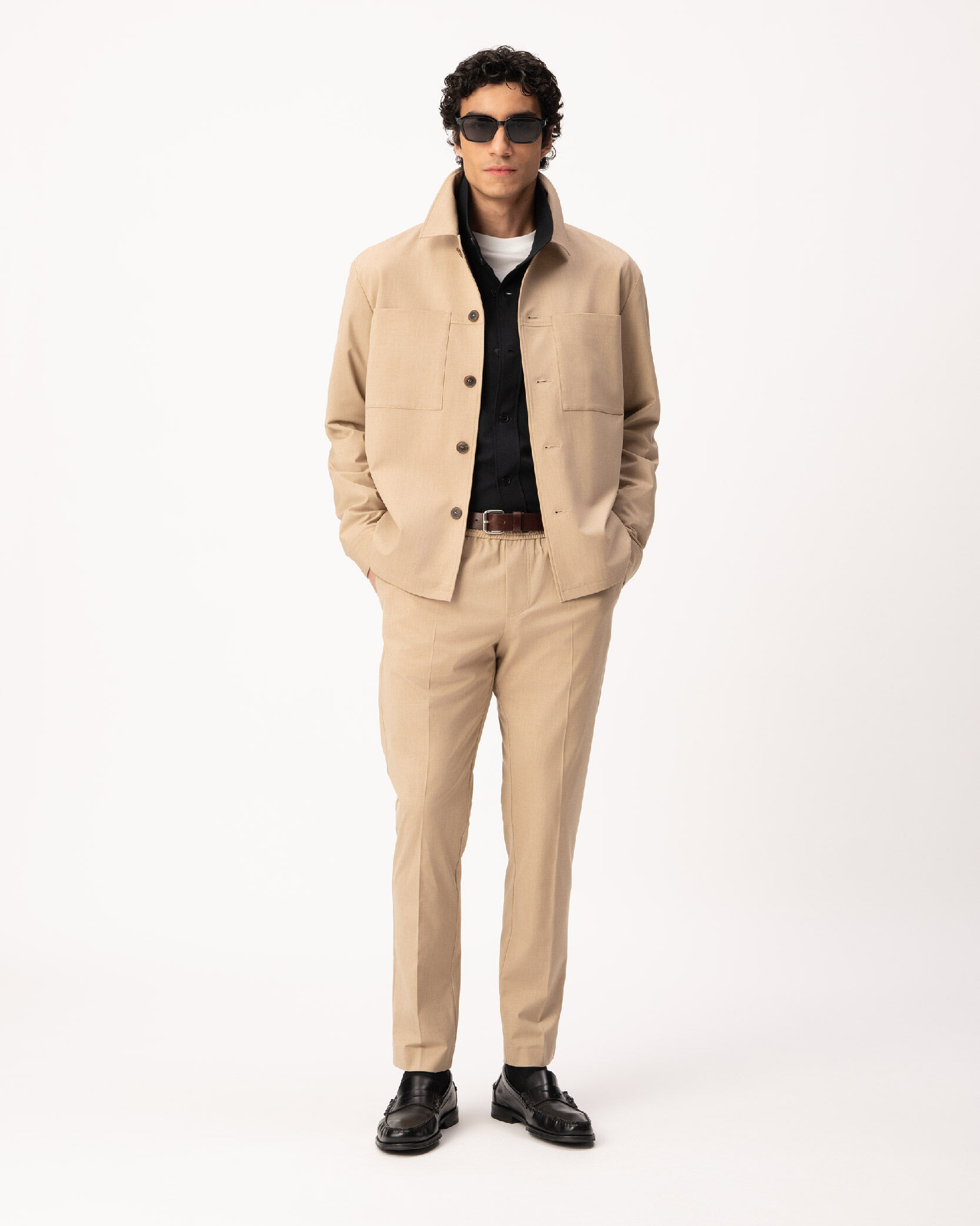 Jogpant de costume beige foncé Homme