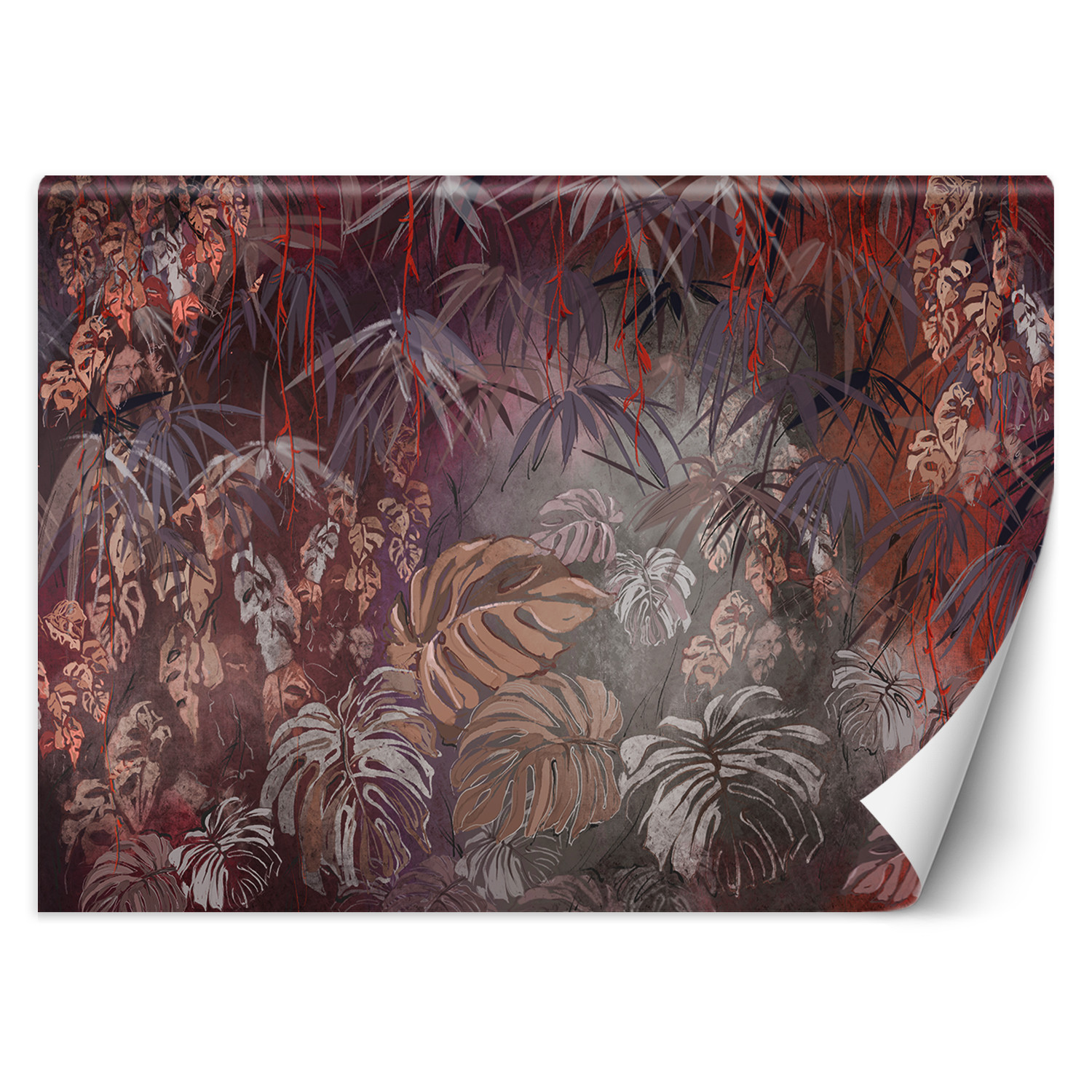 Feeby Fototapeta, Tropikalne liście w dżungli malowane 150x105