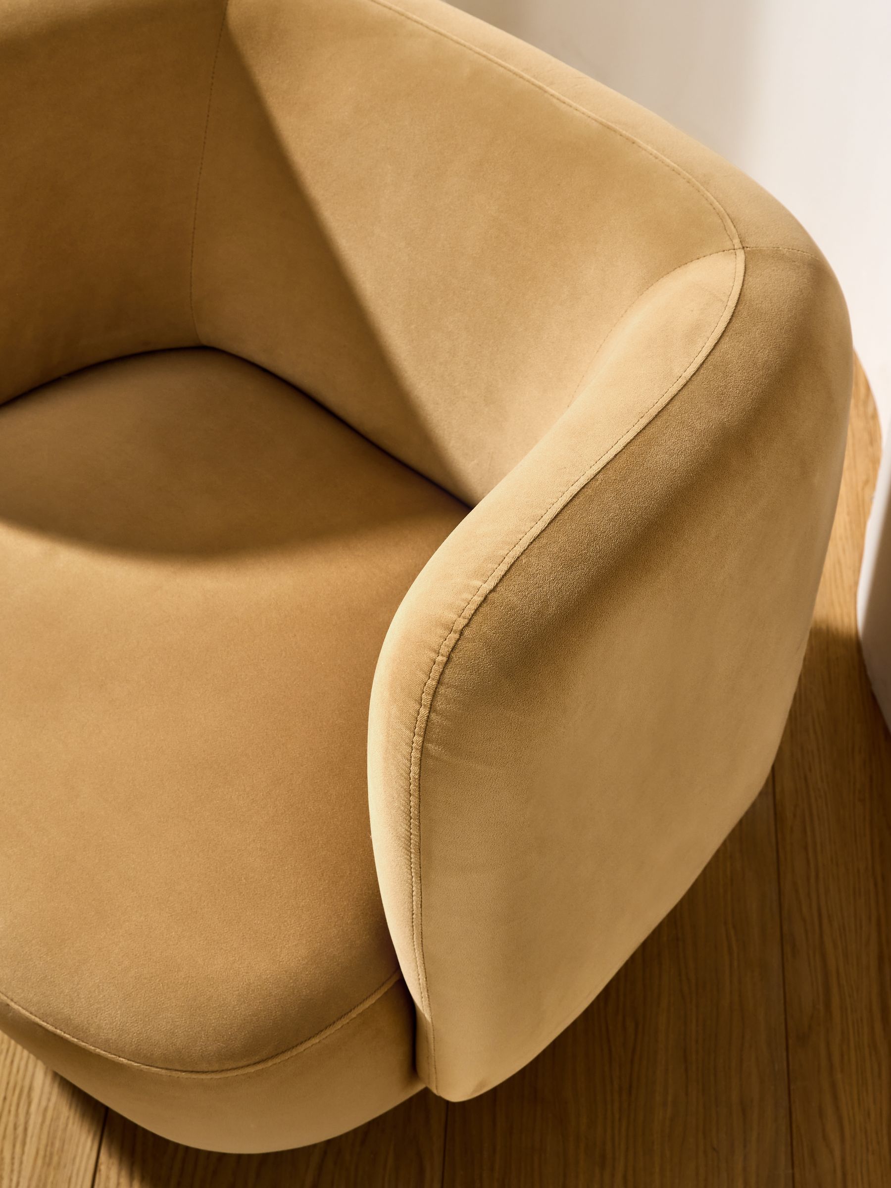 Novara Swivel Accent Chair in Soft Caramel Brown Velvet