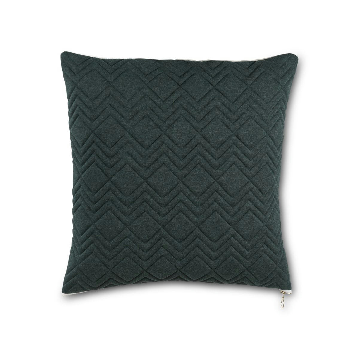 NEO - Coussin en coton vert et blanc à motifs géométriques 45 x 45 cm