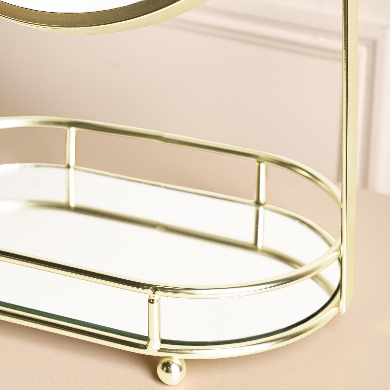 OHS Metal Frame Makeup Vanity Mirror Countertop Freestanding Pedestal