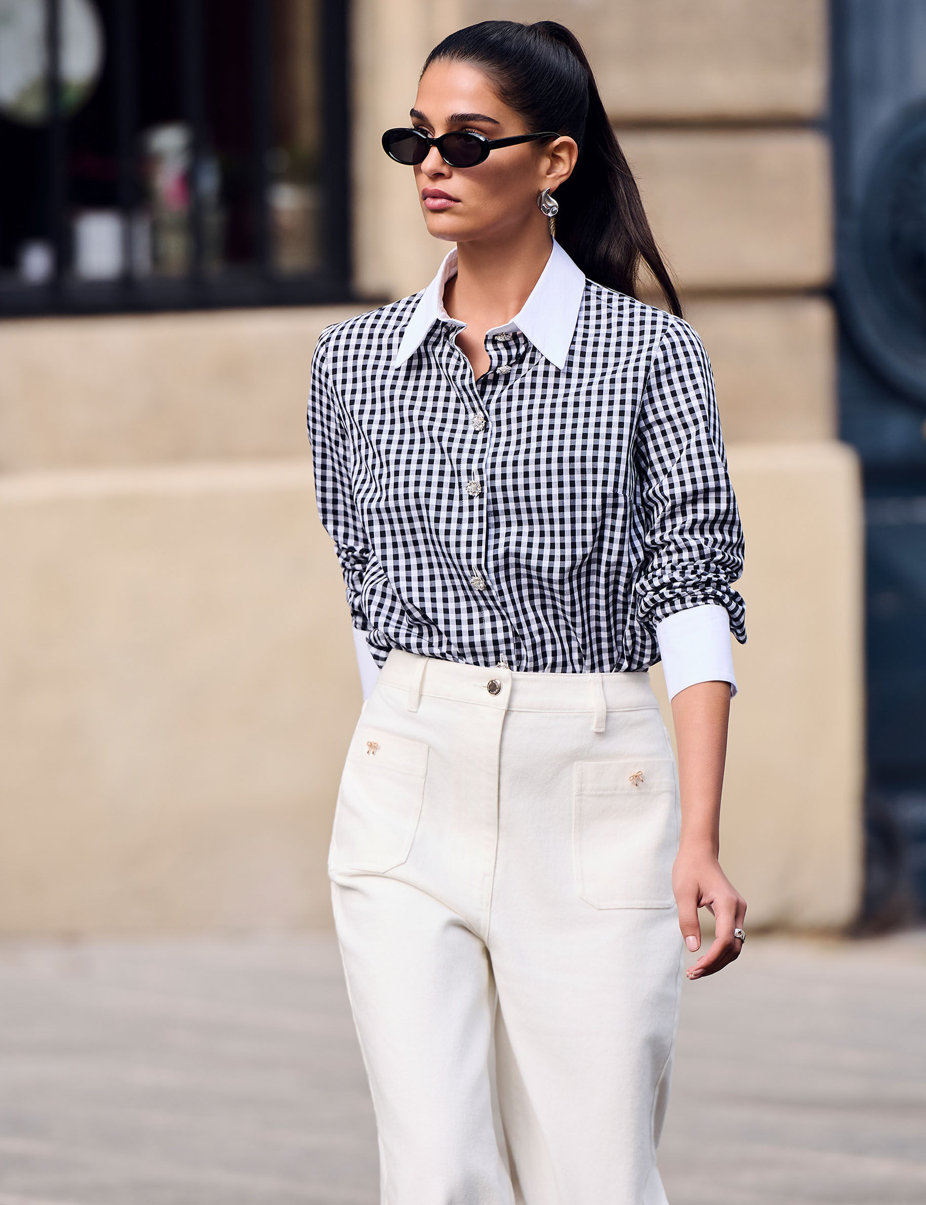 Shirt With Contrasting Collar Multicolor Women