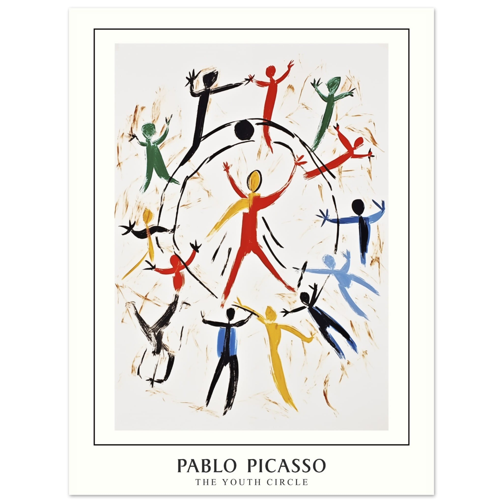 Artfulprints Poster Pablo Picasso - The youth circle  - 30x40 cm - Meerkleurig