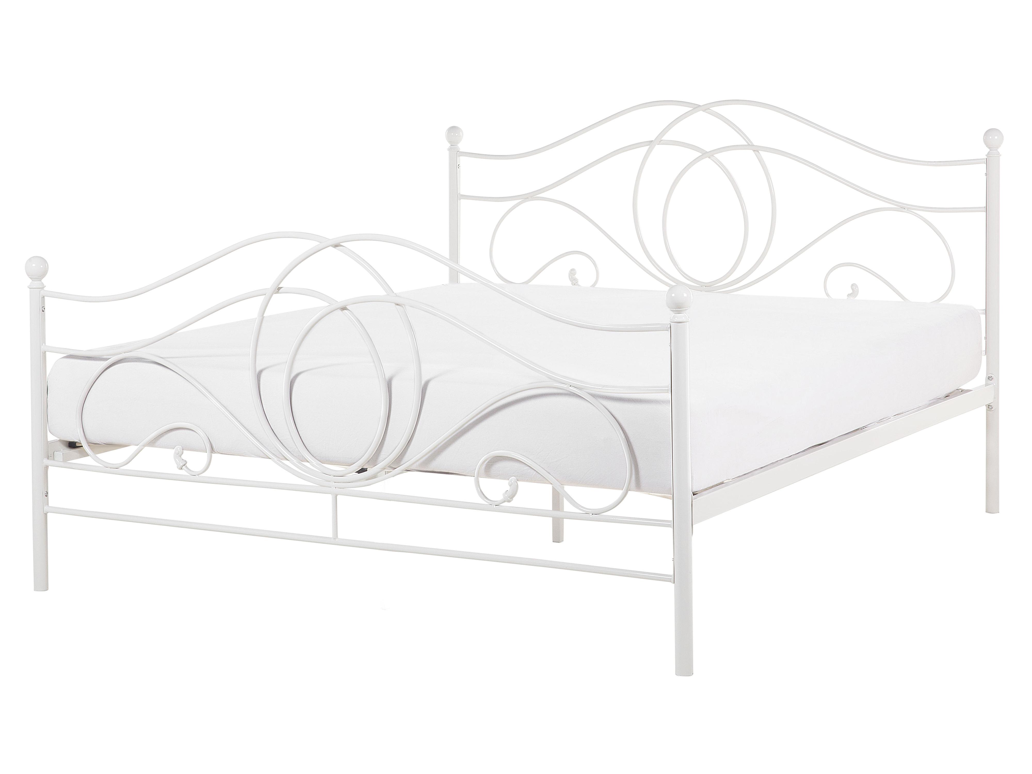 Bed Metal LYRA 160 x 200 cm (EU King Size) White