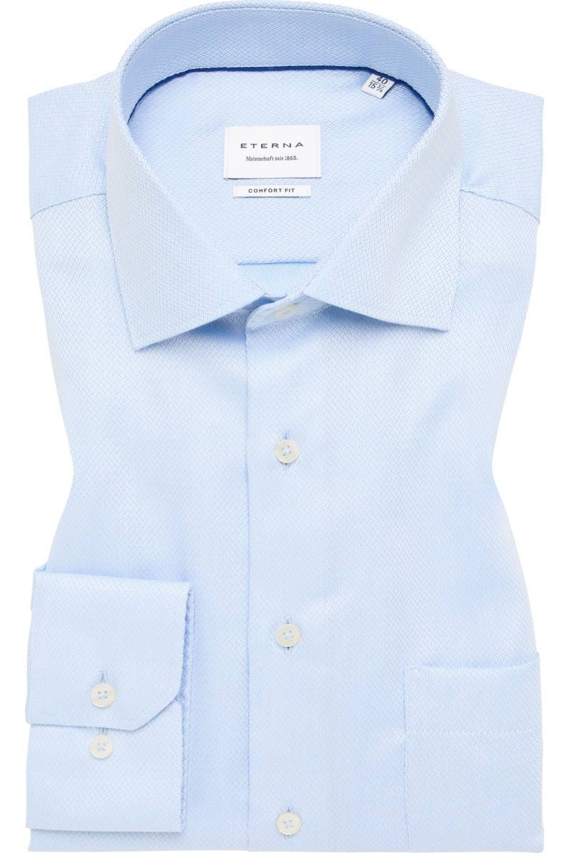 ETERNA Comfort Fit Hemd mittelblau, Strukturiert
