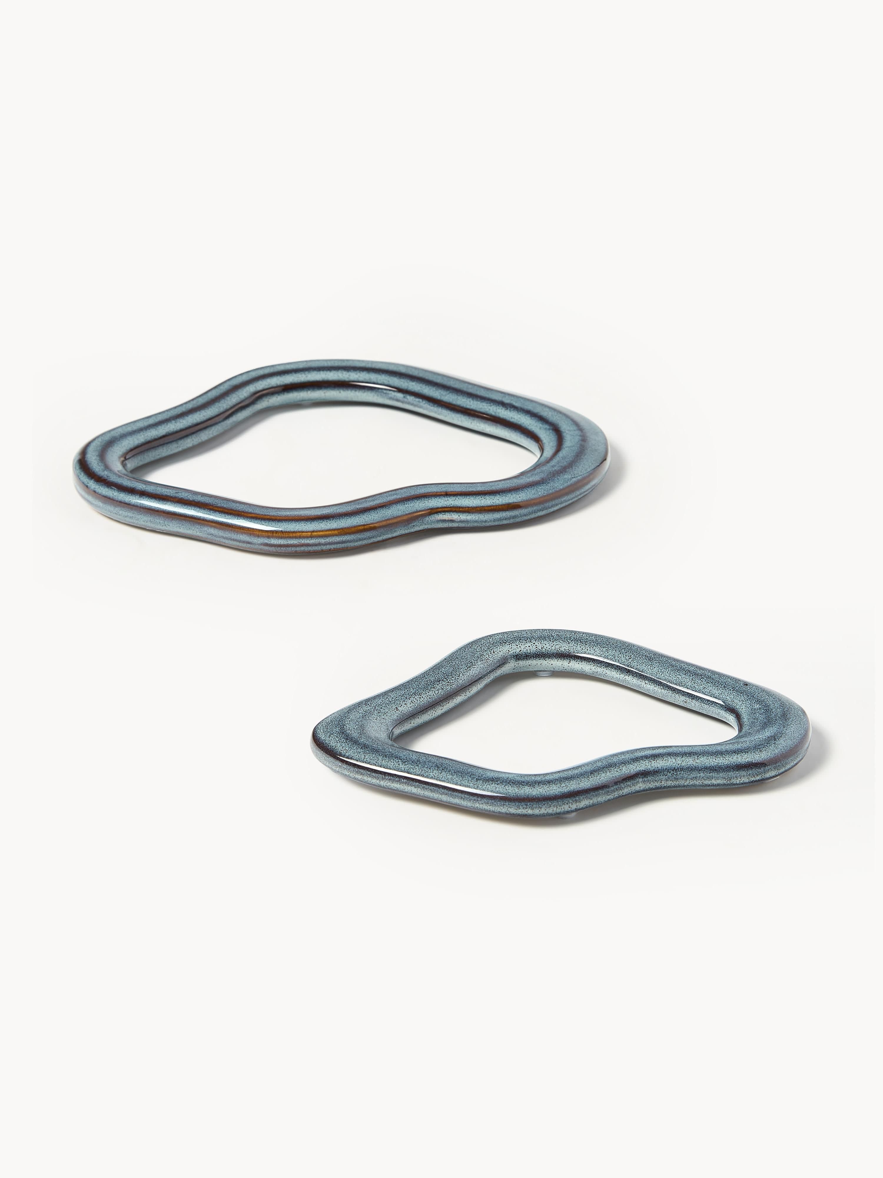 Handgefertigte Untersetzer Nordic Sea, 2er-Set