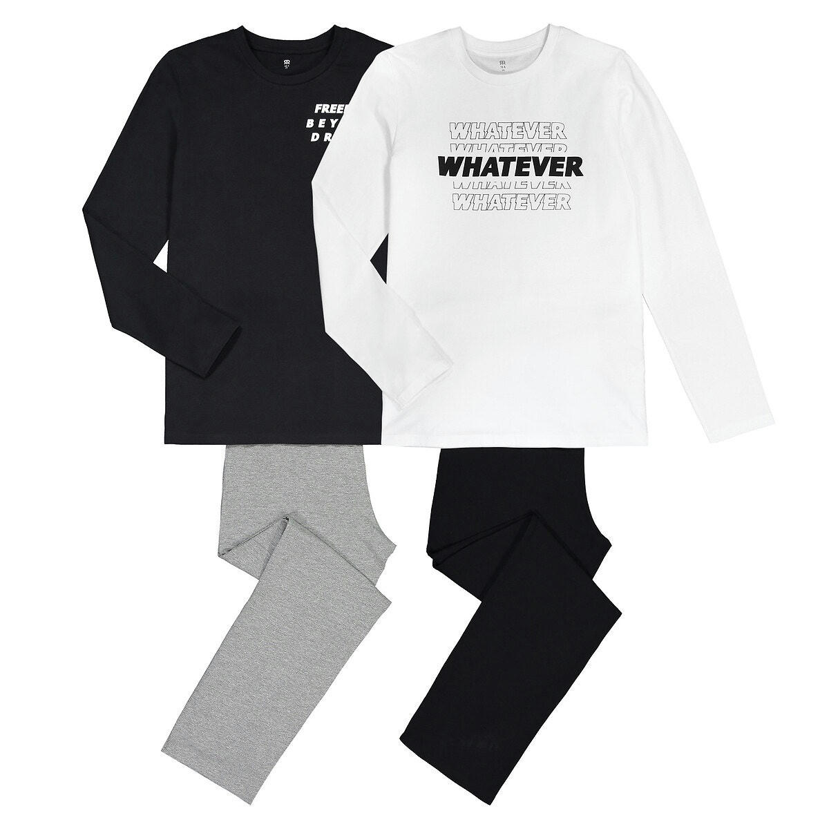 Lot de 2 pyjamas manches longues en coton
