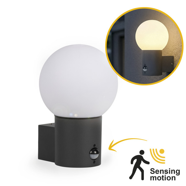 Lampa ogrodowa kinkiet elewacyjny LL MERIN EL SE GR LightLogic 66905 PIR