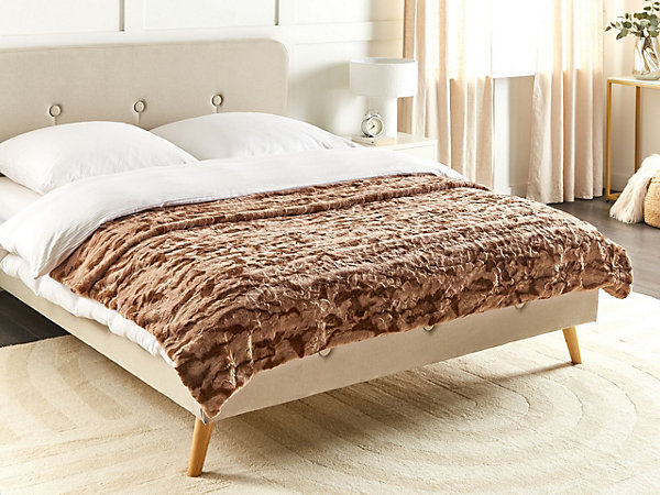 Couverture BAKIRA Fourrure synthétique 150 x 200 cm Marron
