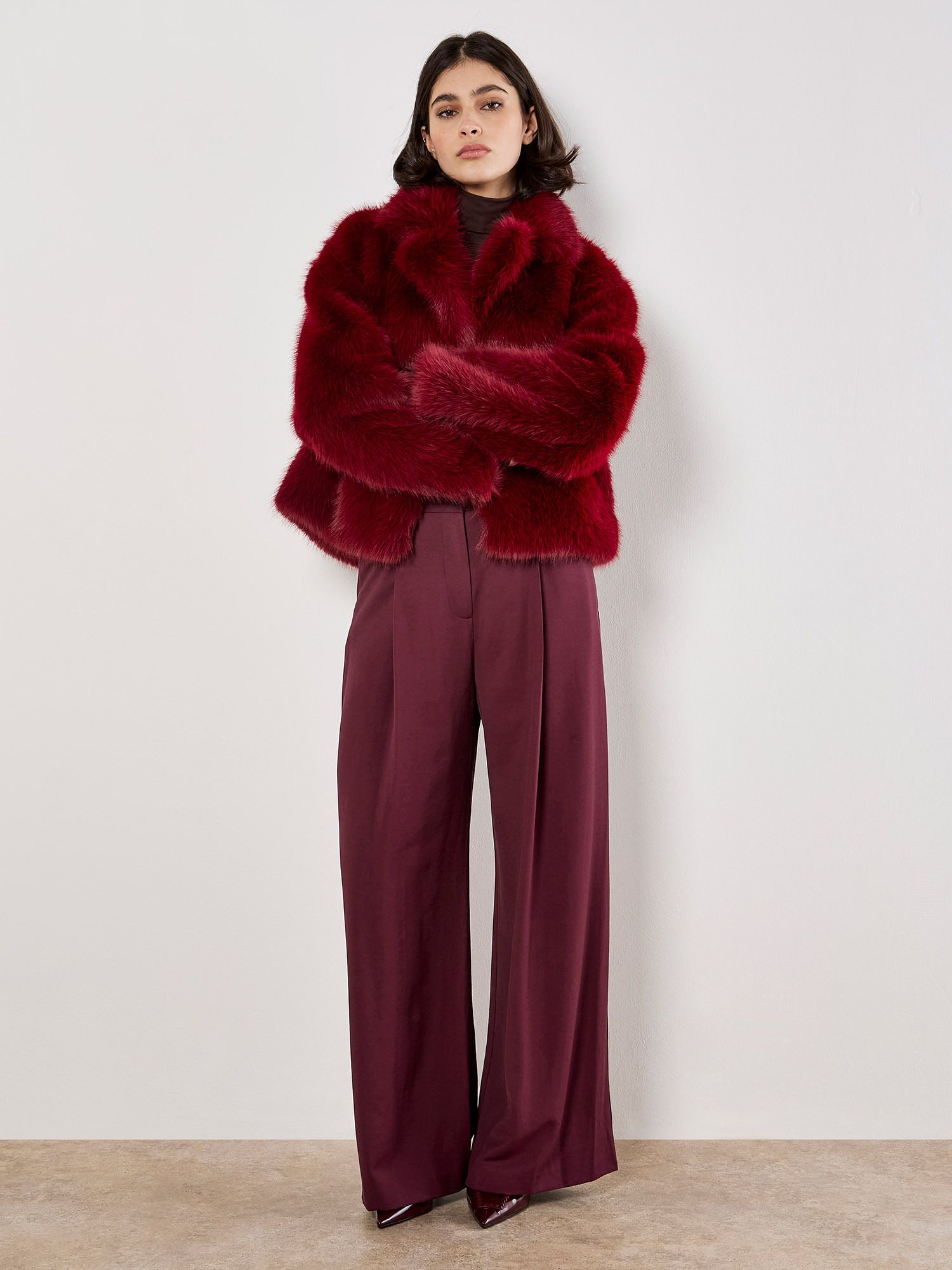 Apricot Faux Fur Short Coat