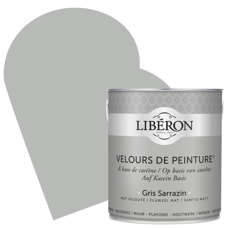 Peinture pour murs Velours de Peinture gris sarrazin mat 2,5 L LIBERON