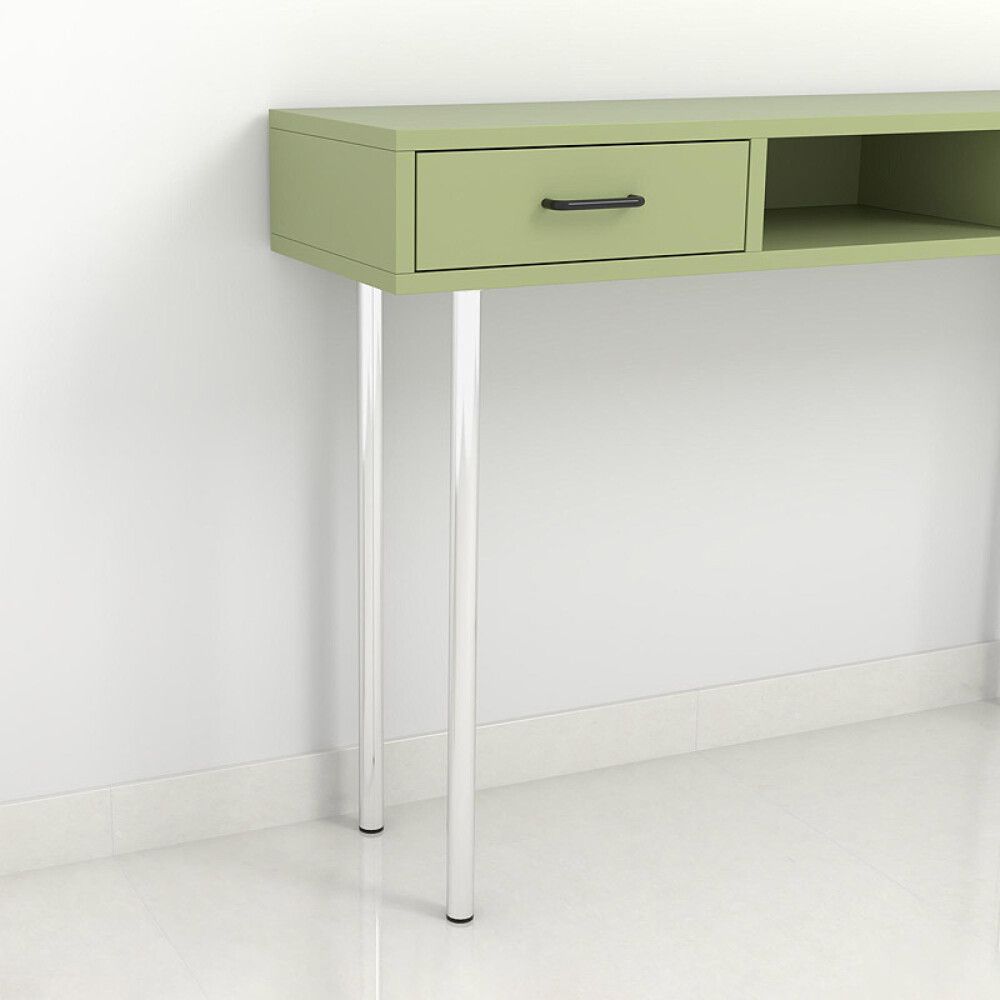 MØBELBEN REI STÅL Ø30X800MM BLANK KROM