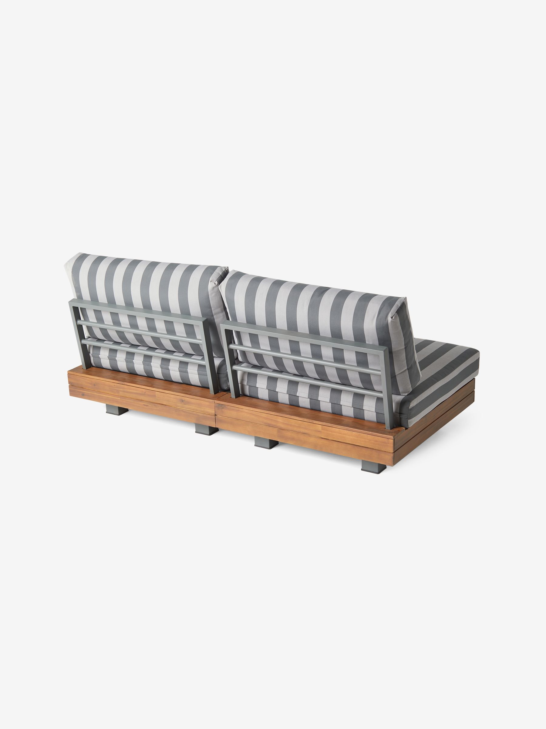 Avarna Garden 2 Seater Sofa in Grey Stripe