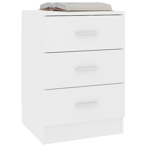 NNEVL Bedside Cabinets 2 pcs White 38x35x56 cm Chipboard