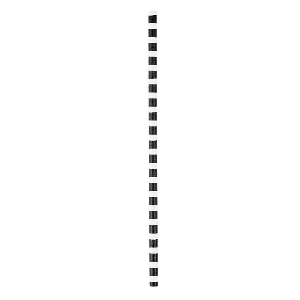 Paille en papier noir et blanc x 24