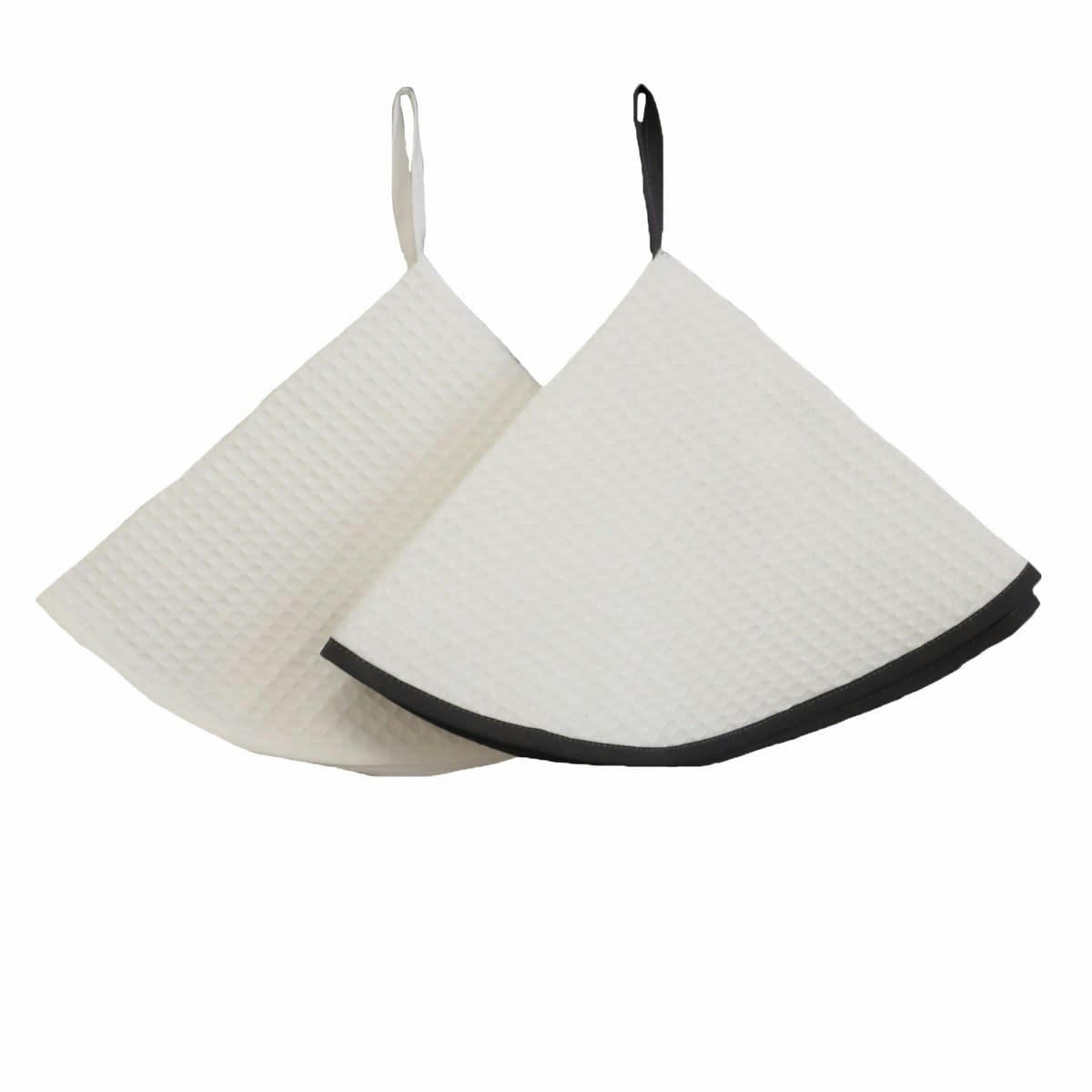 HOME - Lot de 2 essuies mains en coton blanc