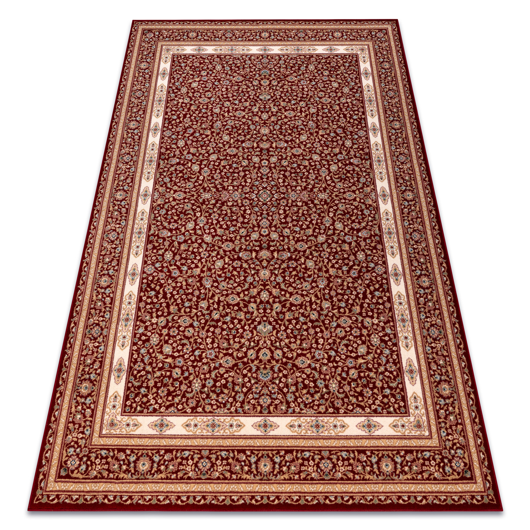 Dywan wełniany NAIN Ornament, ramka 7965/51066 bordo / beż 80x150 cm