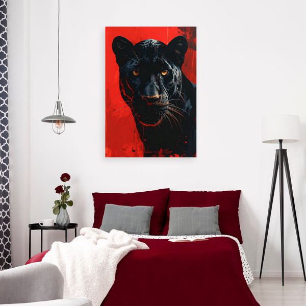 Obraz na płótnie do salonu sypialni biura,Czarna Pantera zwierzena 20x30