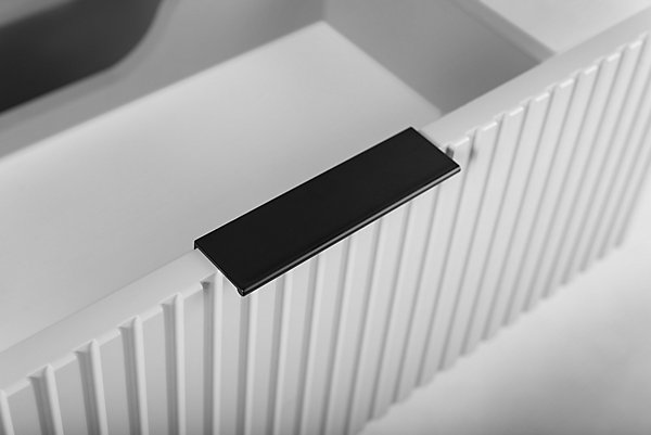 Meuble de salle de bain, Blanc Mat, poignée noire, 41,5 x 60 x 51,7 cm