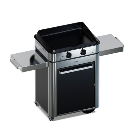 Pack plancha gaz Enosign 65 Inox et noir   chariot - ENO