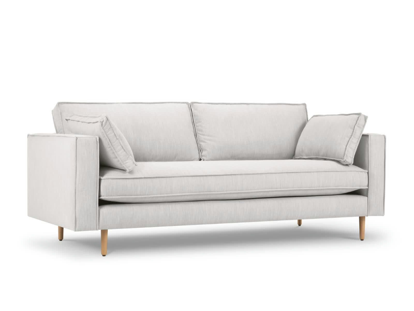 ALEXIS - Canapé 3 places en Tissu Structurel Gris Clair