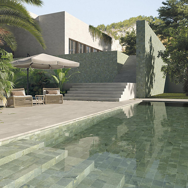 Carrelage intérieur / extérieur effet pierre naturelle 30x60 cm BALI gris