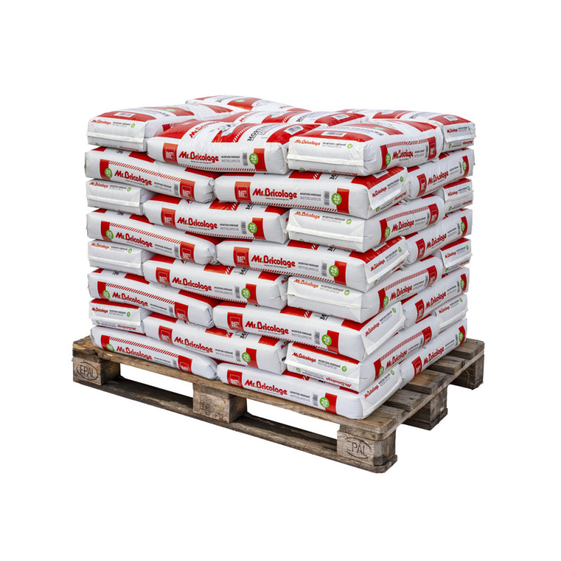 Palette 48 sacs Mortier préparé 25 kg MR.BRICOLAGE