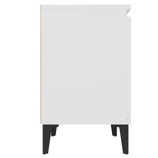 NNEVL Bed Cabinets with Metal Legs 2 pcs White 40x30x50 cm