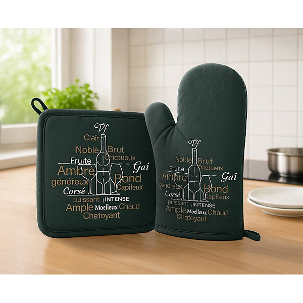 Gant et manique de cuisine Saveurs du vignoble