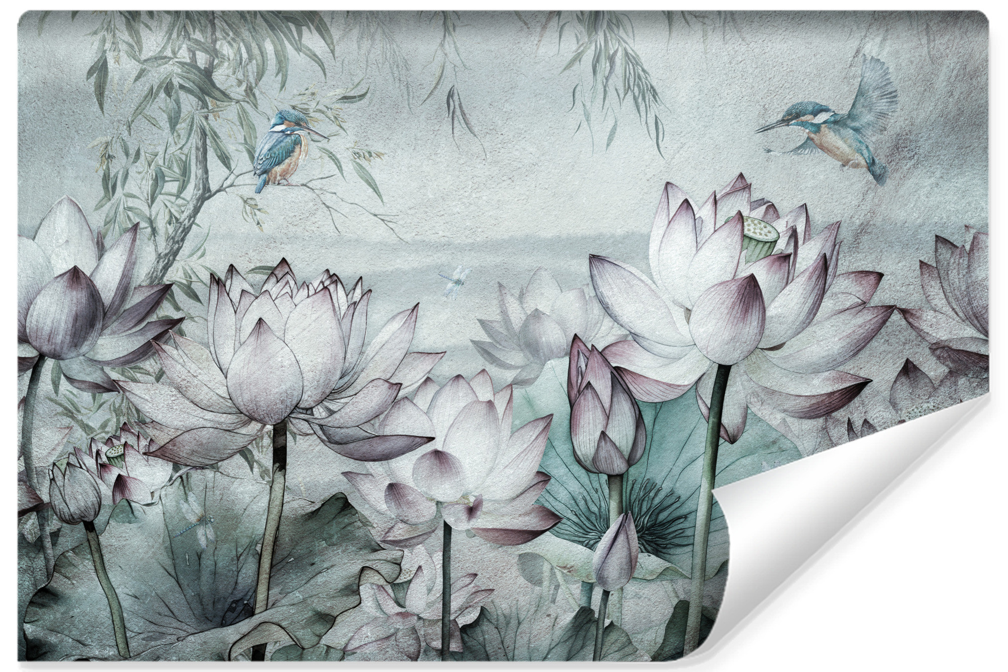 Fototapeta Kwiaty Lotosu Vintage 90x60cm