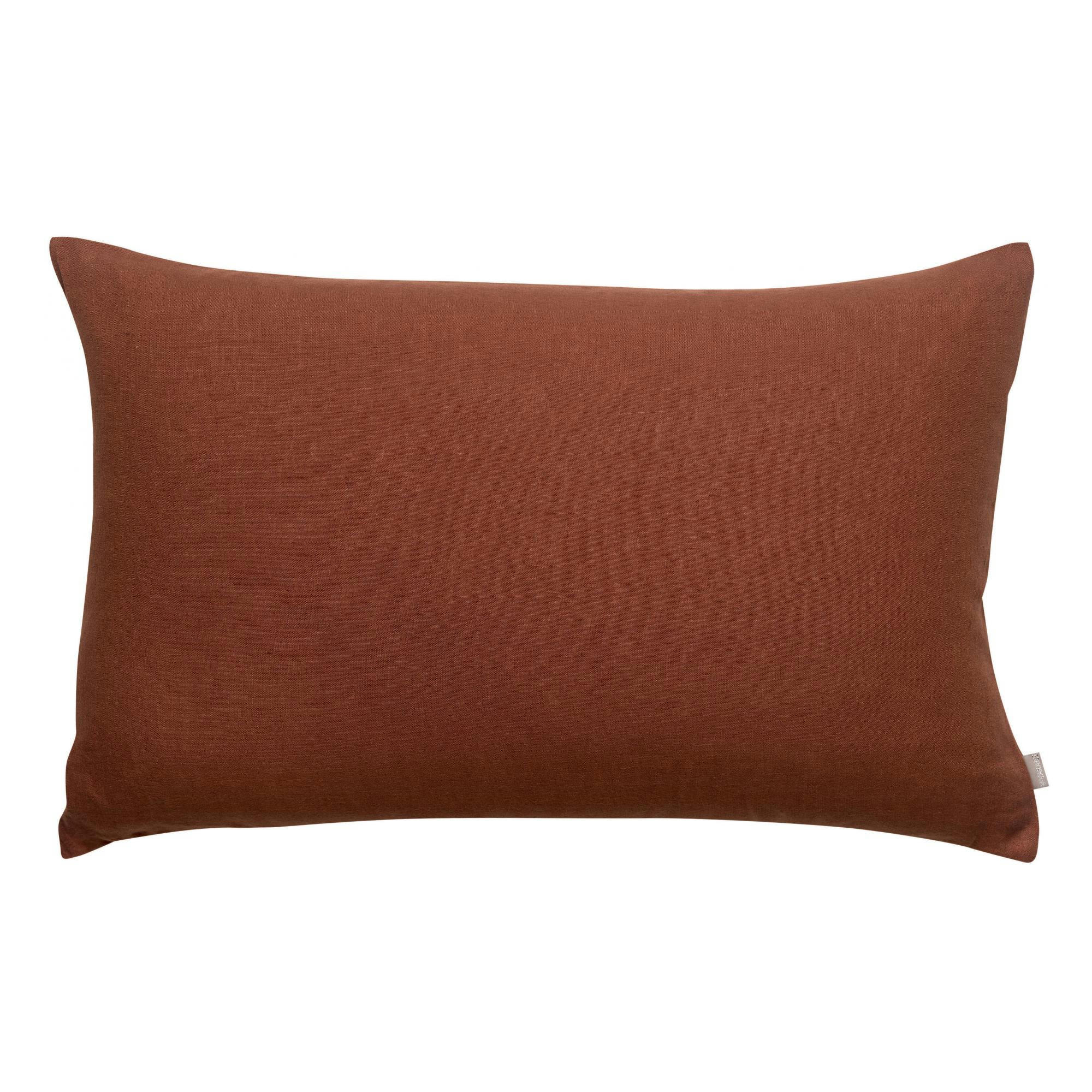 ZEFF - Coussin uni  en lin caramel 40 x 65