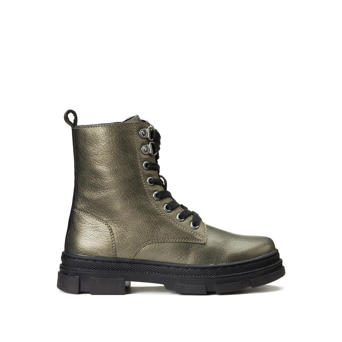 Bottines en cuir métallisé