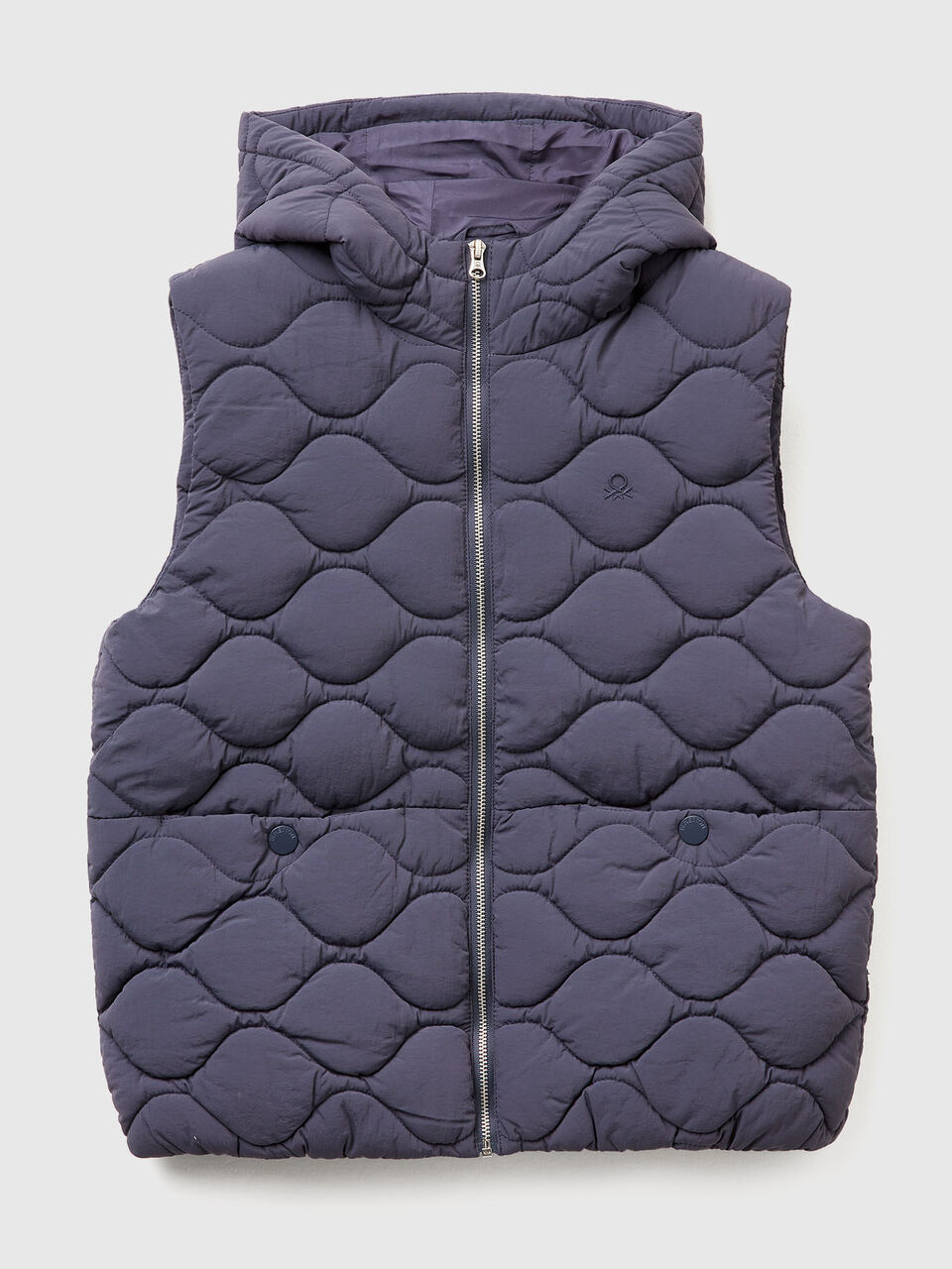Padded vest with hood