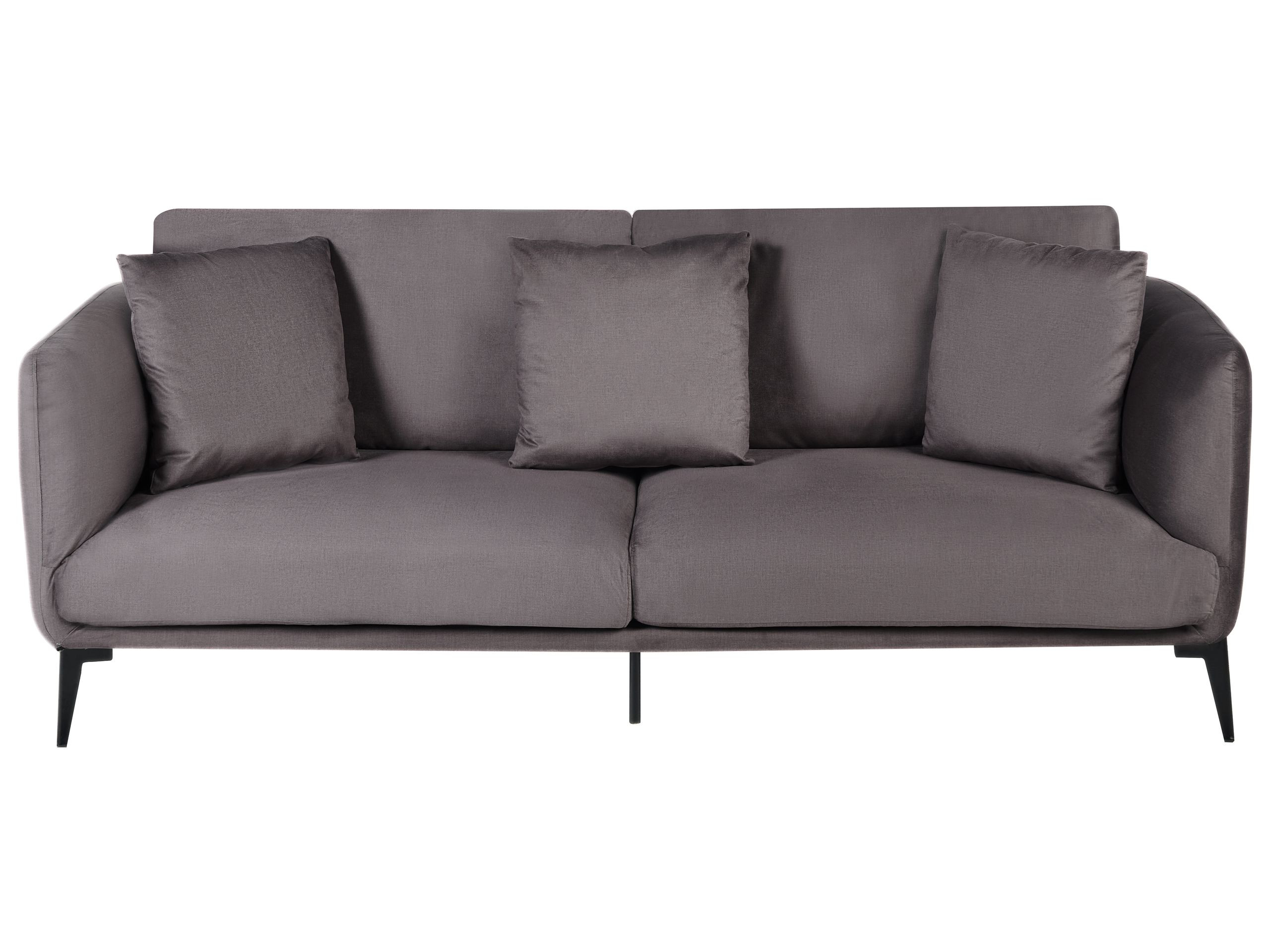 Sofa 3-osobowa welur beżowoszara
