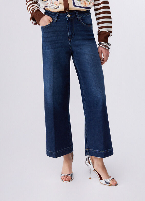 Jeans flare con strass