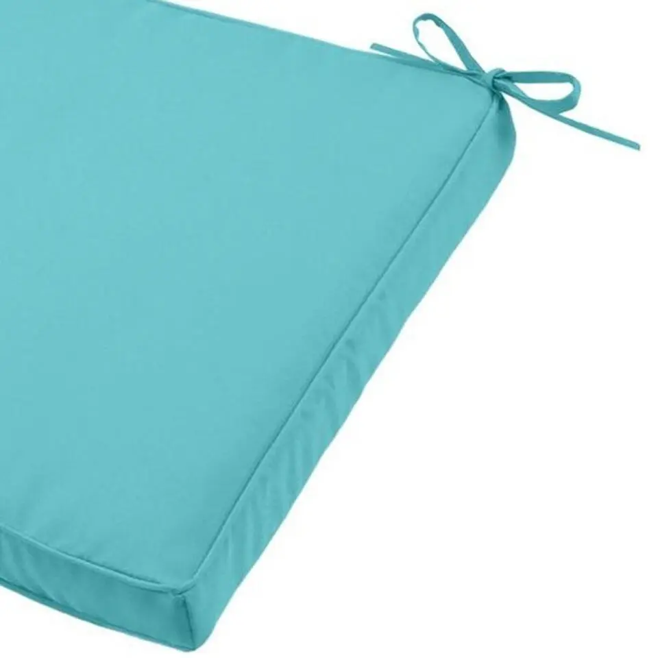 Stof Textile Tuin stoelkussen - turquoise - 40 x 40 x 5 cm