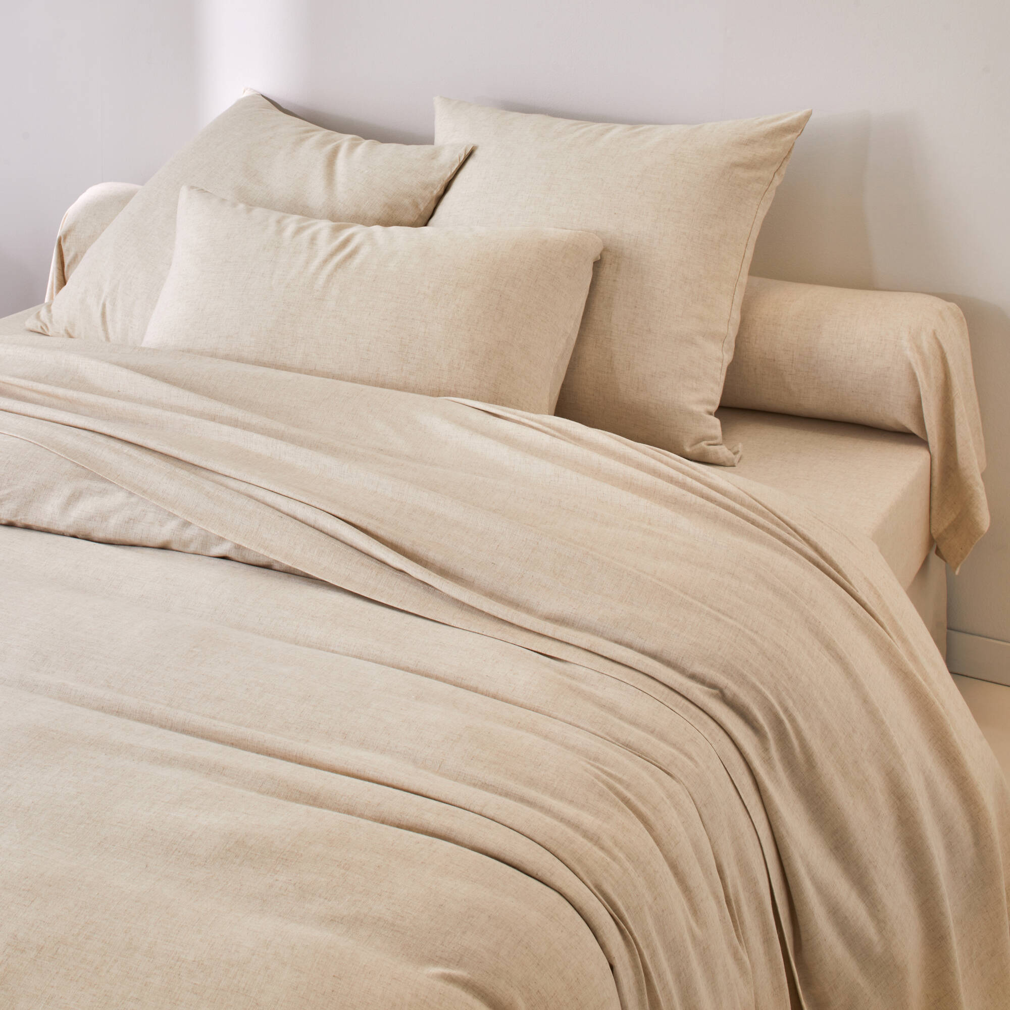 Linge de lit uni en bambou et en lin**