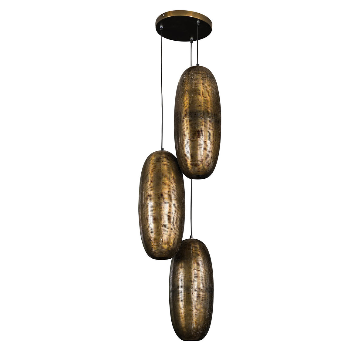 Giga Meubel Hanglamp Cosmic - Brons Antiek - 3-Lichts - 45x45x180cm