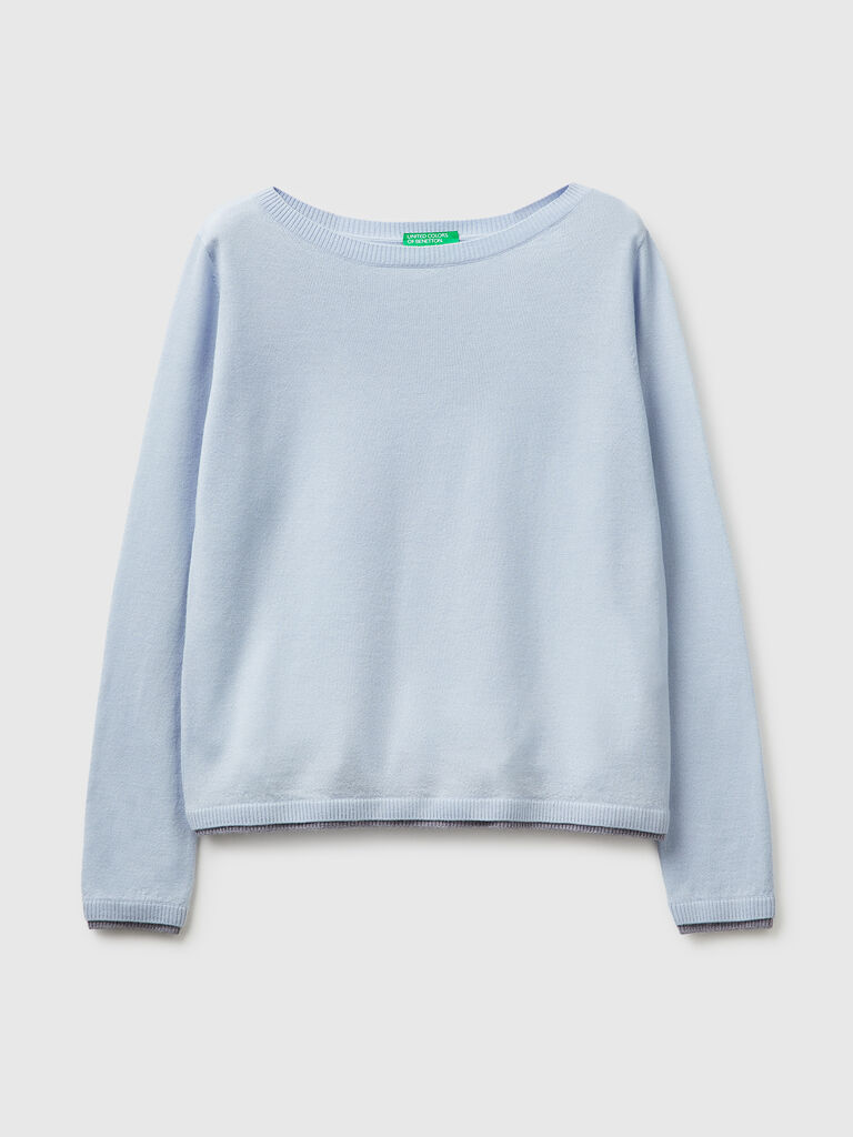 100% Merino wool boat neck sweater