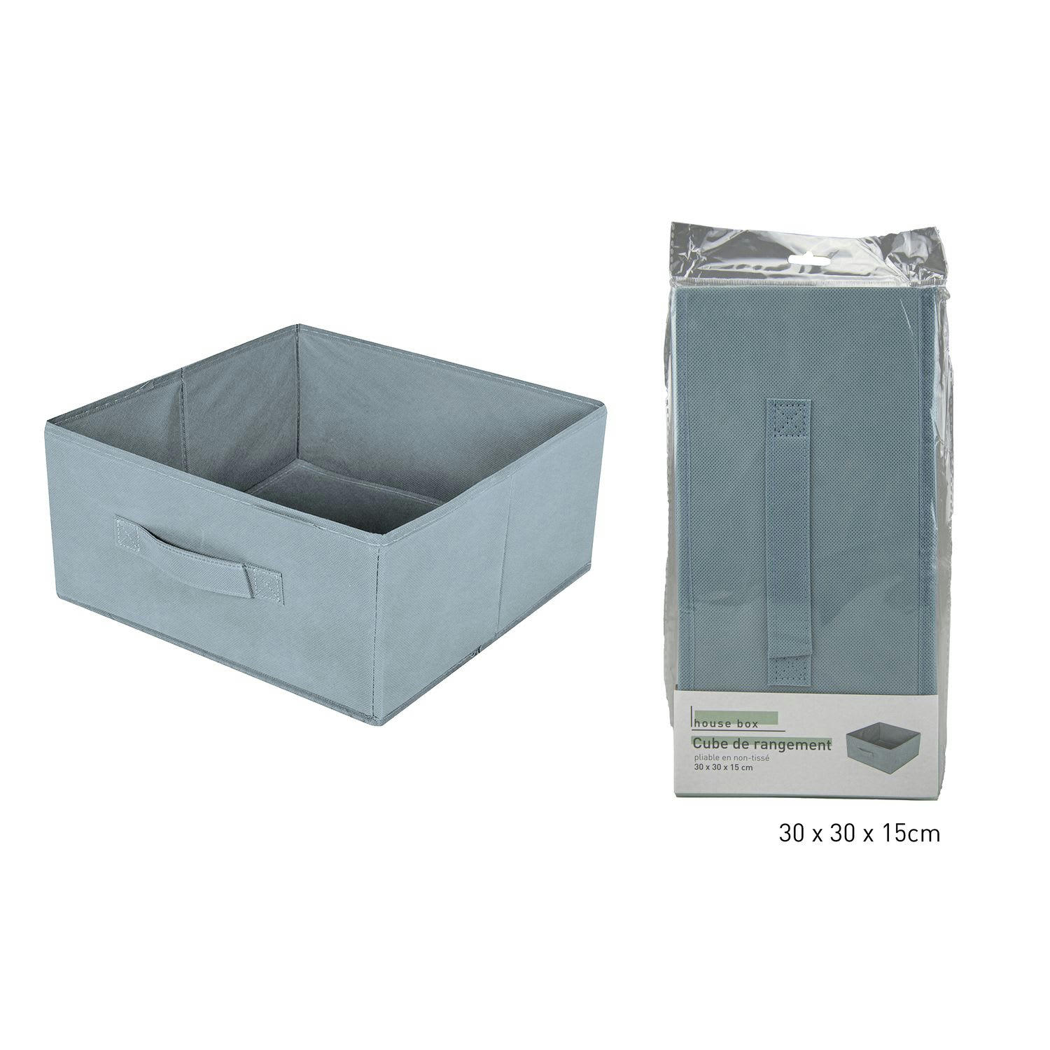 - Lot de 6 boites de rangement pliables en tissus avec poignée -