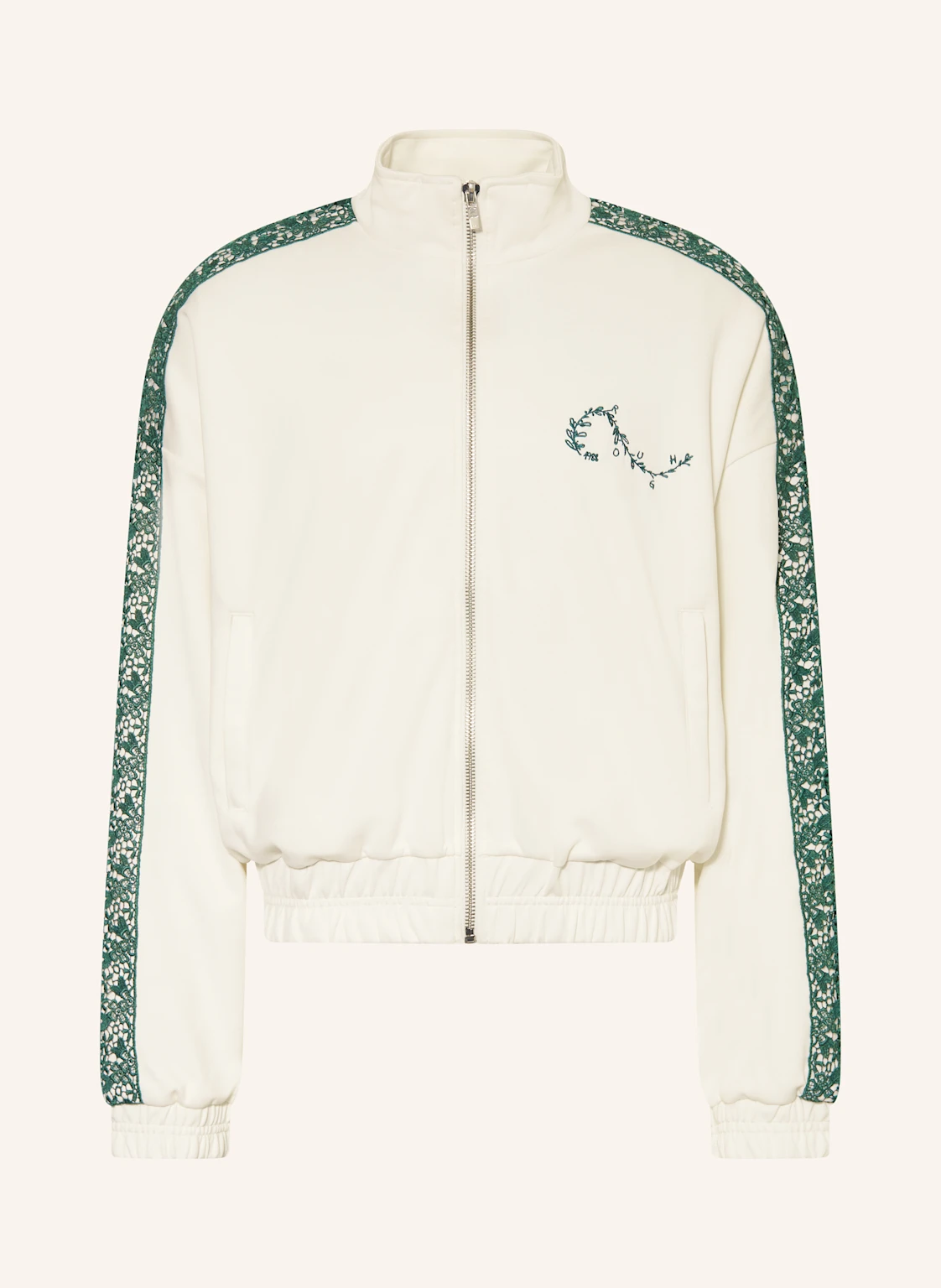 rough. Sweatjacke mit Lochspitze
