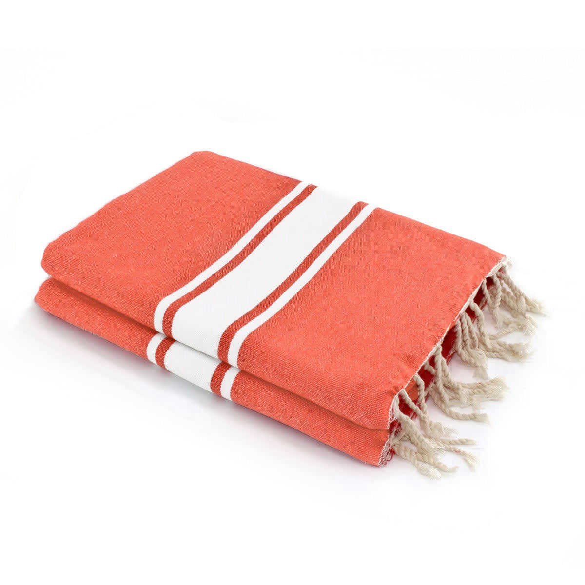 ST TROPEZ - Fouta XXL coton  200x200 orange corail