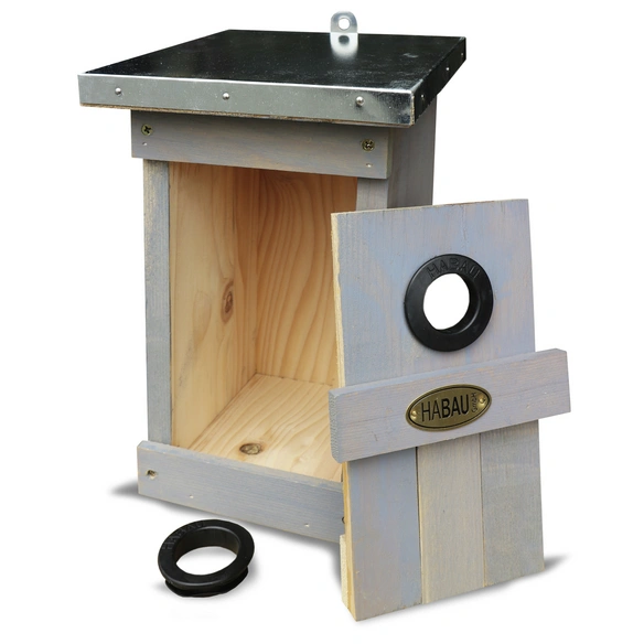 Nistkasten, BxHxL: 15,5 x 25,5 x 16 cm, grau