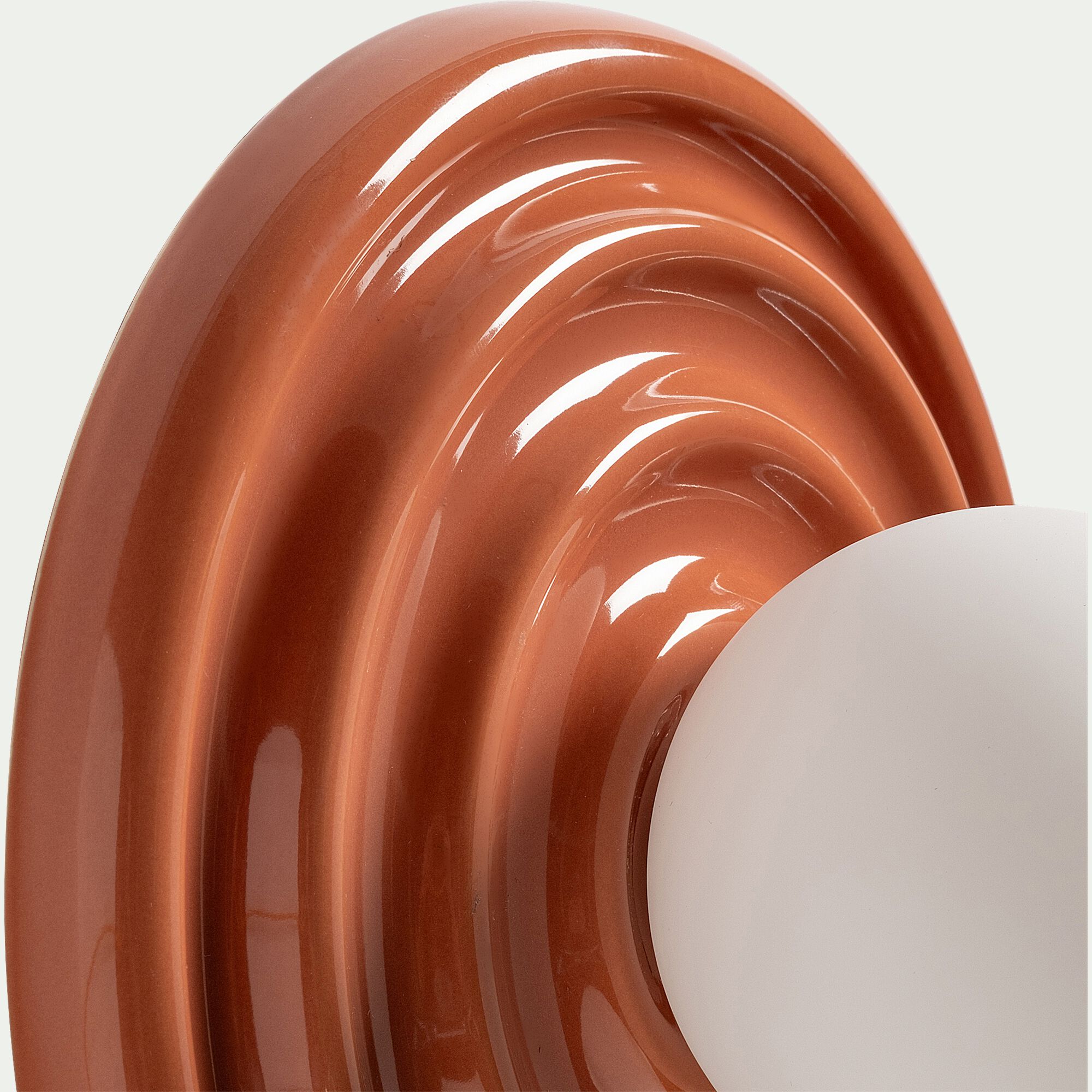 LIPPUS - Applique murale électrifiée en grès - D24cm terracotta