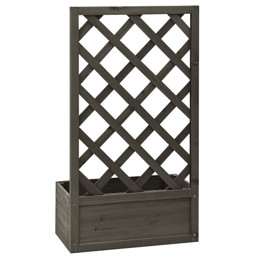 NNEVL Garden Trellis Planter Grey 50x25x90 cm Solid Firwood