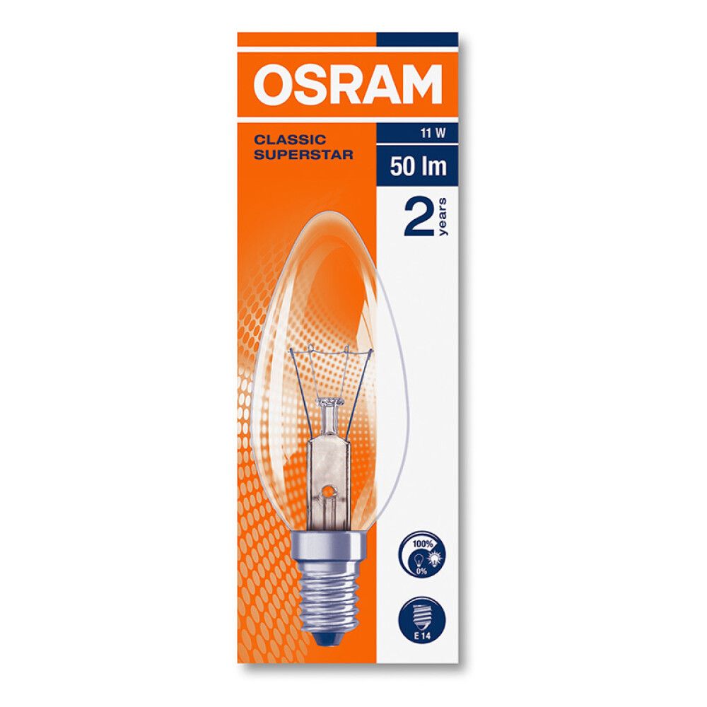 LYSPÆRE OSRAM KRONE CLASSIC B 11W 50LM E14