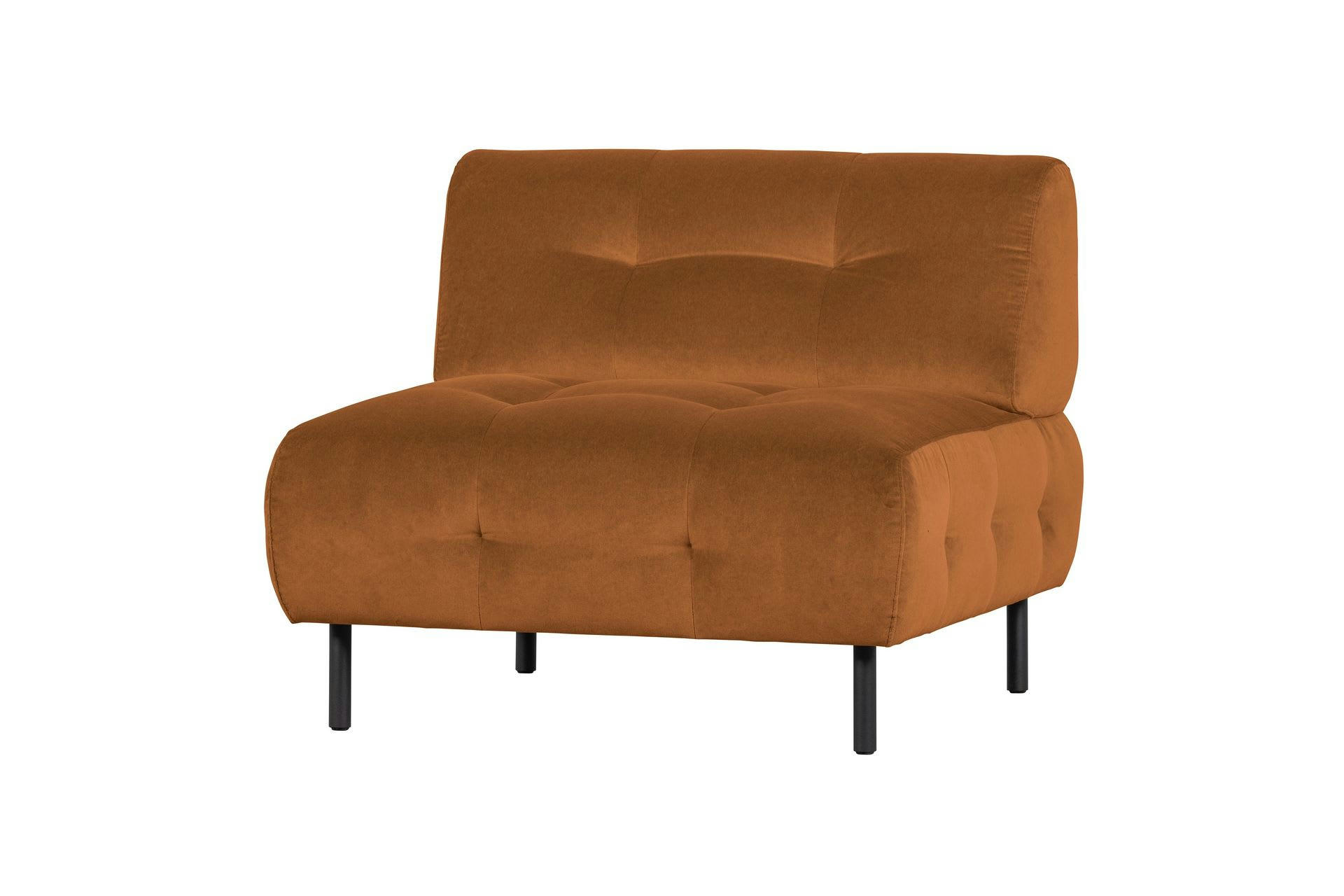 LLOYD - Fauteuil en velour cinnamon